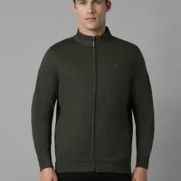Louis Philippe Green Cotton Regular fit Solid Casual Sweatshirt-picture-25