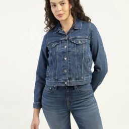 Levi's Dark Blue Cotton Regular Fit Denim Jacket-image-78