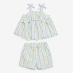 HOP Baby by Westside Multicolour Striped Cotton Top and Shorts Set-image-75