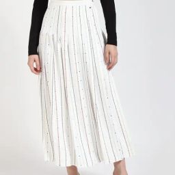 TOMMY HILFIGER White Polyester Print Skirt-picture-11