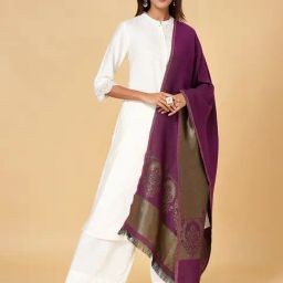 Rangmanch by Pantaloons Purple Woven Pattern Shawl-picture-17