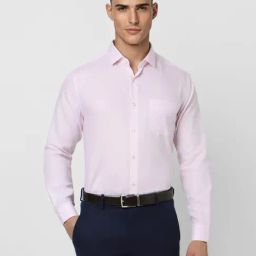 Peter England Elite Pink Cotton Slim Fit Shirt-picture-25