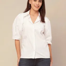 Moomaya White Regular Fit Shirt-picture-12