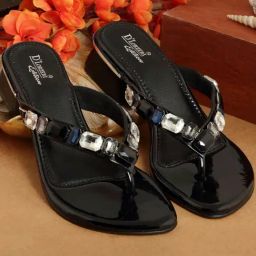 D'LORZERI Women's Black Casual Sandals-image-53