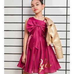 Tiny Girl Wine Barbie Printed Dress-image-50