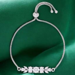 crash.club by CKC Sterling Silver Triple Stone Floral Bracelet for Women-picture-12