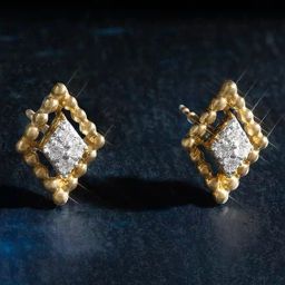 Mia by Tanishq Mia by Tanishq Sequine Radiance Gold & Diamond Stud Earrings-image-71