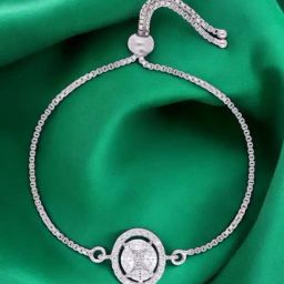 crash.club by CKC Sterling Silver Round Halo Adjustable Bracelet for Women-picture-25
