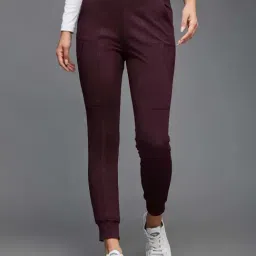 Miss Chase Maroon Mid Rise Joggers-image-75