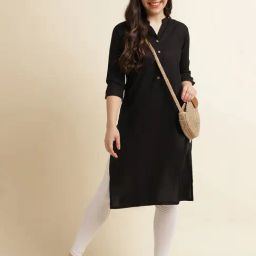 Fabclub Black Straight Kurta-image-9