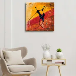 999store Brown & Yellow Beautiful Dancing Couple Wall Painting-42