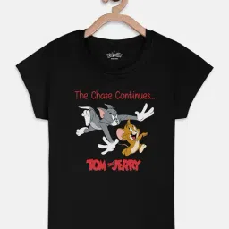 Tom & Jerry Printed Tshirt For Kids Girls-image-82