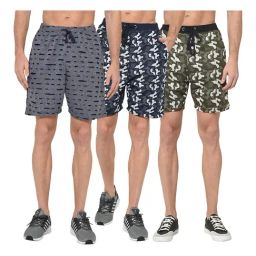 Vimal Jonney Multicolor Cotton Shorts - Pack of 3-image-76