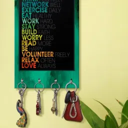 999Store Green & Black MDF Key Holder - Set of 1-image-3