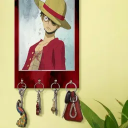 999Store Red & Grey MDF Decorative Wall Mount Key Holder - Set of 1-8