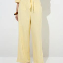 LOV by Westside Yellow High-Rise Trousers-image-42