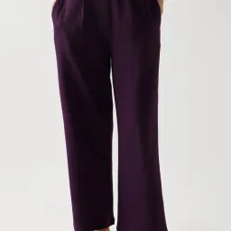 FEMMELLA Purple Relaxed Fit Solid Trousers-picture-0