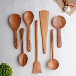 The Indus Valley Brown 7 Piece Wooden Cooking Tool Set-6