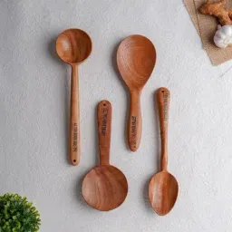 The Indus Valley Brown Wooden Spatulas - Set of 4-38