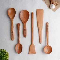 The Indus Valley Brown 6 Piece Wooden Cooking Tool Set-8