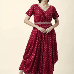 Akkriti by Pantaloons Red Printed Maxi Dress-image-69