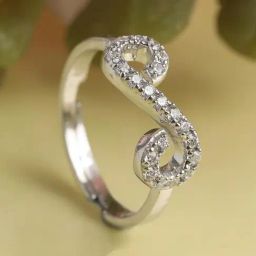 Clara 92.5 Sterling Silver Swiss Zirconia Infinity Adjustable Ring-picture-17
