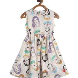 Tales & Stories Kids Beige Printed Dress-picture-34