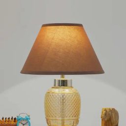 Kapoor E Illuminations 'Sanna' Brown & Antique Gold Glass Table Lamp - Set of 1-image-66