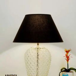 Kapoor E Illuminations 'Harmony' Maroon & Transparent Glass Table Lamp - Set of 1-image-50