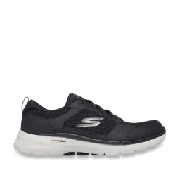 Skechers Men's GO WALK 6 - COMPETE Black Grey Walking Shoes-image-82