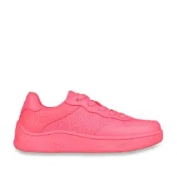 Skechers Women's UPBEATS - BRIGHT COURT Neon Pink Lifestyle Lace Up Shoe-3