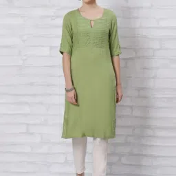 Rangriti Green Straight Kurta-picture-46