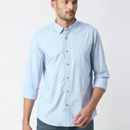 Pepe Jeans KINGZ Sky Blue Regular Fit Cotton Shirt-picture-44
