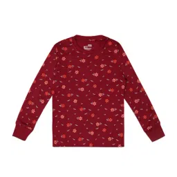 Bodycare Kids Maroon Floral Print Full Sleeves T-Shirt-image-8