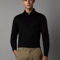 Louis Philippe Black Cotton Slim Fit Shirt-picture-44