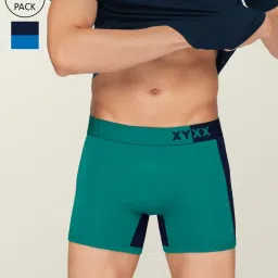 XYXX Navigate & Black Iris Regular Fit Trunks - Pack Of 2 image 1