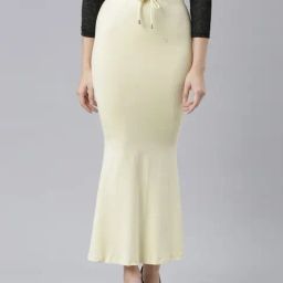 TWIN BIRDS Cream Plain Saree Shapewear-image-55