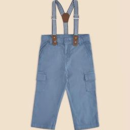 Pantaloons Baby Blue Cotton Regular Fit Trousers-image-95