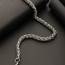 Aatmana Men Silver-Toned Rhodium-Plated Link Bracelet-image-9