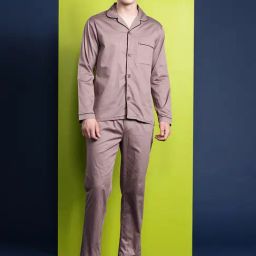 Hancock Dusty Mauve Cotton Regular Fit Night Suit-image-7