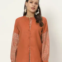 9rasa Rust Cotton Printed Shirt-picture-13