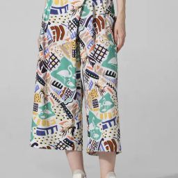 Only Multicolor Cotton Printed Regular Fit Mid Rise Culottes-26