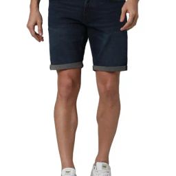 celio* Dark Blue Slim Fit Denim Shorts-image-8