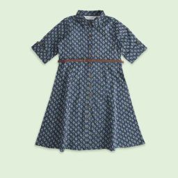 Akkriti by Pantaloons Kids Blue Cotton Printed Party Dress-image-13