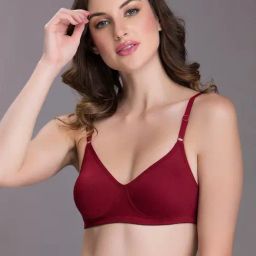 Clovia Maroon Solid Seamless Bra-image-66