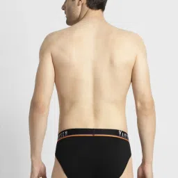 Van Heusen Active Regular Fit Swift Dry Mesh Panel Solid Briefs - Pure Black image 2