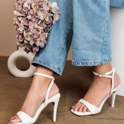 Truffle Collection Women's White Ankle Strap Sandals-picture-29