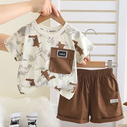 INCLUD Boys Printed Short Sleeves T-shirt With Shorts-11