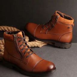 Carlton London Men's Tan Derby Boots-image-13
