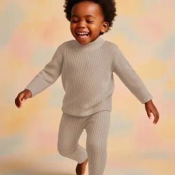 MiArcus Kids Beige Textured Clothing Set-24